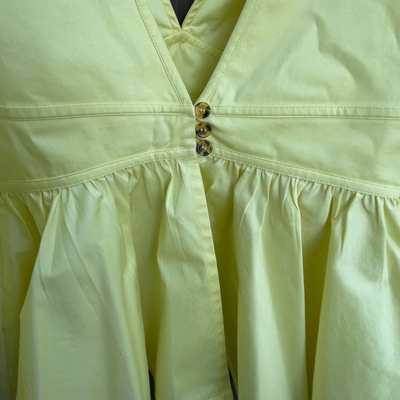 ❌SOLD❌ STAUD Luna Puff Sleeve Peplum Top In Daffodil - Picture 9 of 10